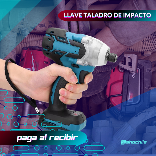 Llave Taladro de Impacto Inalambrico doble batería de 48v + Accesorios